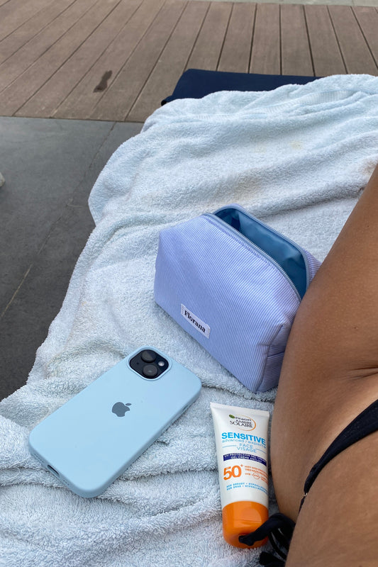 Blue Cloud - Sky Blue Makeup Pouch